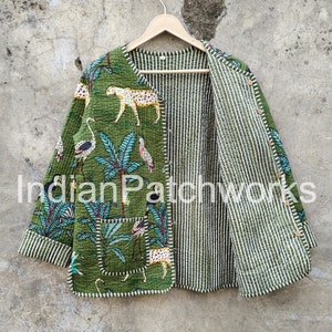 ジャケット・アウター ameri INDIA INDIA BLOCK PRINT JACKET Indian Block Print Quilted Jacket - Bohemian Women's Wear