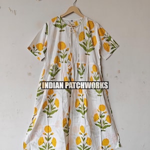 Summer Wear Block print Midi Mini women girls Dress,Deep Neck with string closer bohemian dresses wedding bohemian boho hippie giftsdress