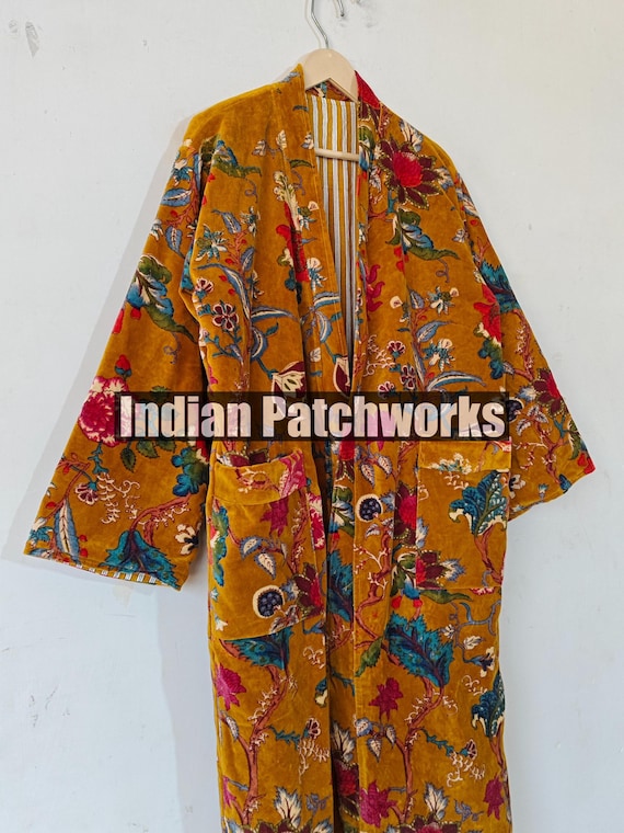 Vestaglia da damigella d'onore, cappotto in velluto per il tè del