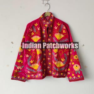 Embroidered Velvet Suzani Jacket: Boho Hippie Coat