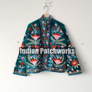 Embroidered Velvet Suzani Jacket: Handmade Ethnic Winter Outerwear