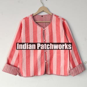 Block Printed Cotton Quilted Jacket: Handmade Boho Style Coat