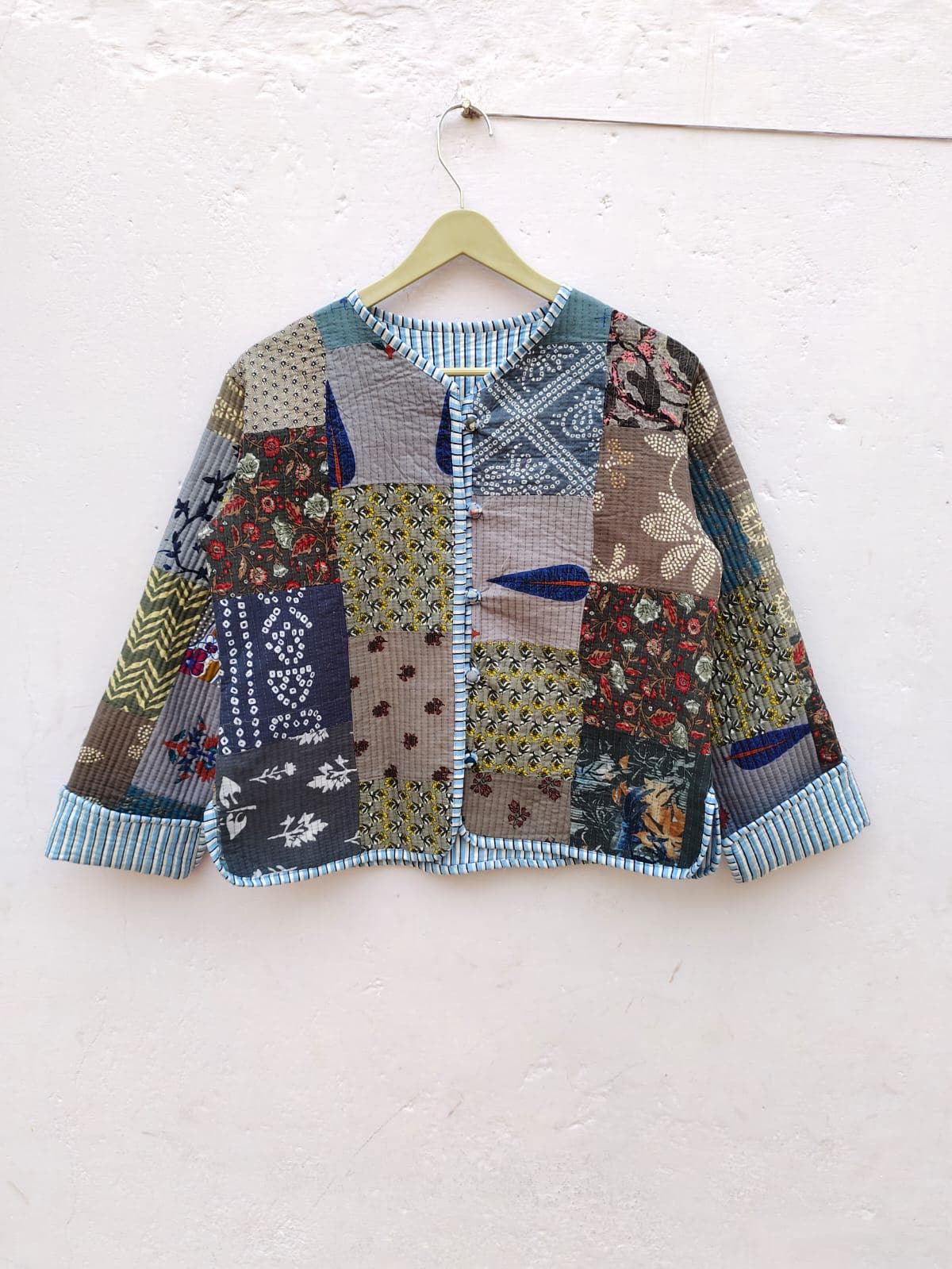 Veste Polaire En Coton Fait Main Népal - Motif Floral Hippie Bohème - Taille S - Neuf Avec étiquettes