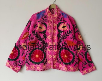 Velvet Boho inspired Short Jacket Kimono Cardigan Japanese floral embroidery jacket, Luxury Velvet Jacket Coat Kimono