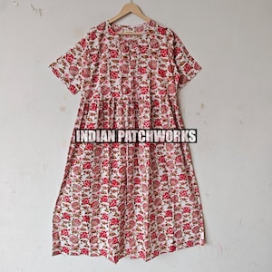 Indian floral Print Women Dress Cotton Handmade Block Print Summer Wrap Dress Beautiful Party Wear Gow Women Causal Designer Long Dress Gown