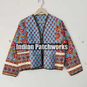 Handmade Cotton Kantha Jacket: Bohemian Patchwork Quilted Coat