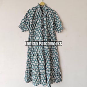 Floral Block Print Cotton Dress: Indian Summer Tunic