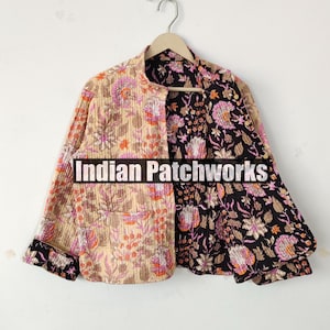 Handmade Cotton Quilted Jacket: Boho Patchwork Kantha Coat