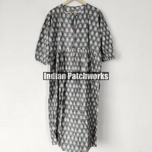 Summer cotton Block print Midi Mini women girls Dress, Deep Neck with string closer bohemian dresses wedding bohemian boho hippie giftsdress