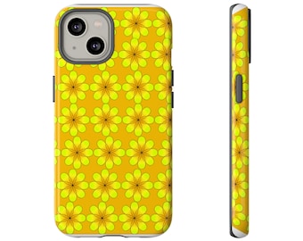 Floral Protective Phone Case: Yellow Flower Design