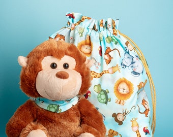 Monkey Stuffed Animal Plush Gift Package, Birthday, Baby Gift, Baby Shower, Nursery Decor, Gift Bag