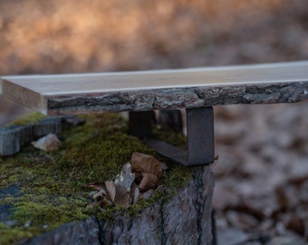 Surveiller l'augmentation | Support de moniteur | Rehausseur de bureau | en bois de chêne avec écorce