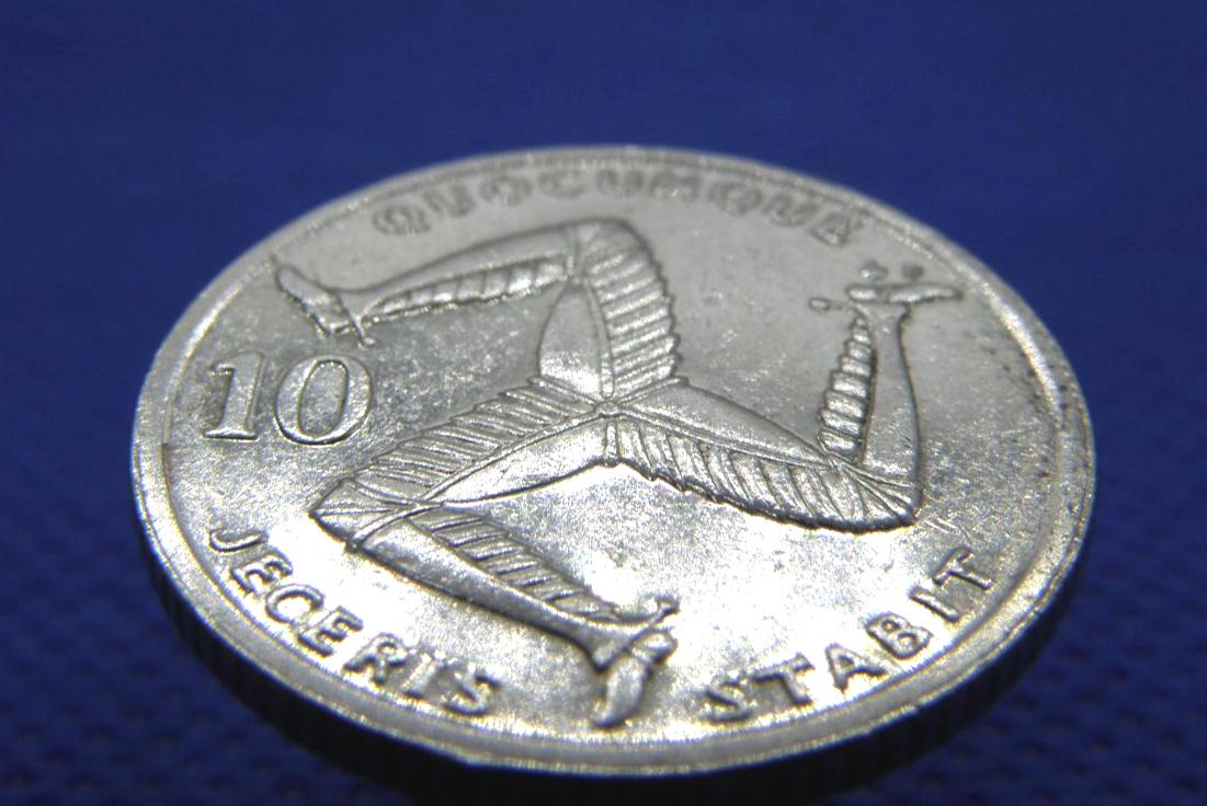 1992年 イギリス領マン島 10ペンス硬貨 - エリザベス2世女王
