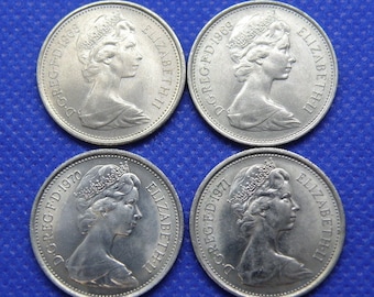 1969年英国5ペンス硬貨：エリザベス2世女王、アザミ模様 - Etsy 日本