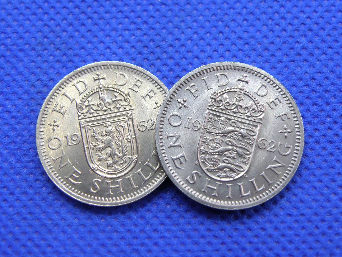 1962年生まれ？ シリングコイン - 英国とスコットランドのデザイン - エリザベス2世英国記念硬貨 - 誕生日記念ギフト (OS01.2) -  Etsy 日本