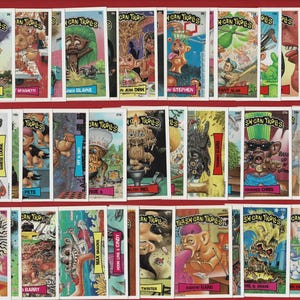 TRASH CAN TROLLS Trading Cards - 0riginal 1992 Topps Fun Cards - 44 Card Set 1b to 44b - Inc. Drew Spew, Armpit Britt, Scott Snot  (NM05.3)