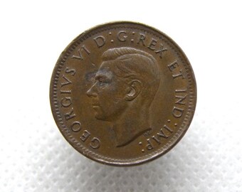 1941 CANADA One Cent COIN - King George VI - Genuine Commonwealth