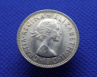 1966年 - 60歳誕生日記念シリング硬貨 - 英国デザイン - エリザベス2世