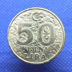 TURKEY - 50000 LIRA - 50 Bin Lira COIN - Year 2000 - Copper Nickel Zinc - Genuine Coin (OS01)
