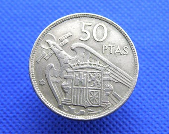 スペインのコイン50枚：スペイン・ペセタ通貨コレクション（1940-2001