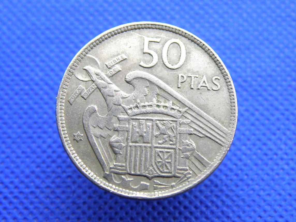 【スペイン硬貨】50PTAS 25PTAS 1957 スペイン硬貨】50PTAS 25PTAS 1957 スペイン硬貨】50PTAS 25PTAS 1957