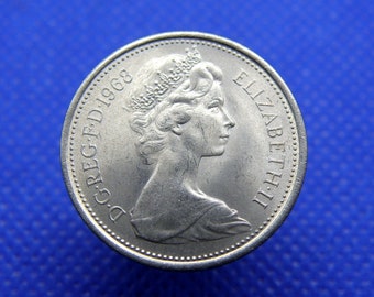 最初の新5ペンス10進法硬貨。 - 1968年、1969年、1970年、1971年
