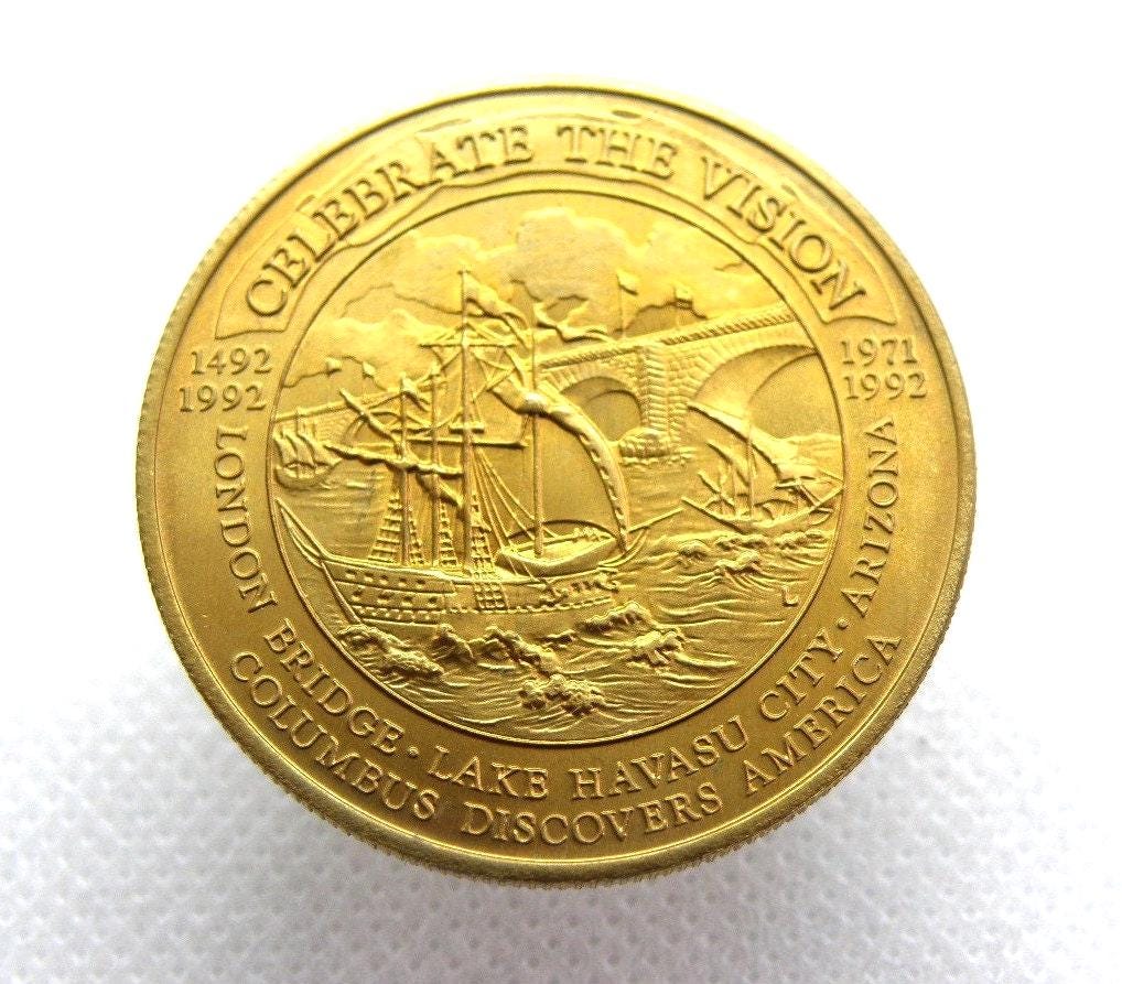 COLUMBUS VOYAGE to AMERICA - 500th Anniversary Bronze Medal - 1492