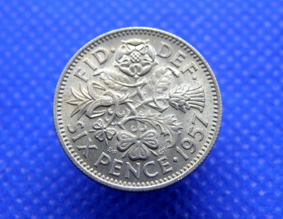 Born 1957? - SIXPENCE COIN - British 6d Coin. Queen Elizabeth
