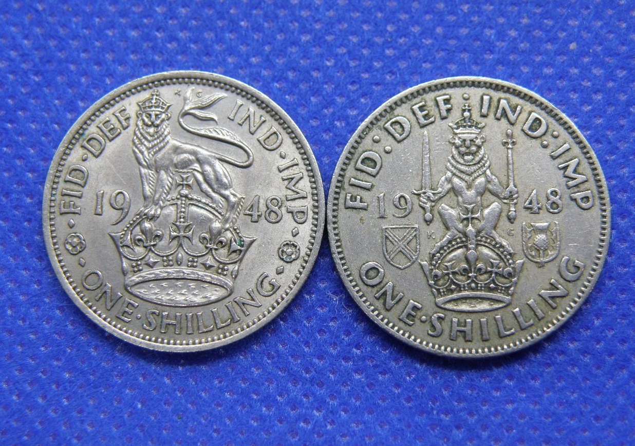 1948年シリング硬貨：イギリスとスコットランドのジョージ6世の硬貨