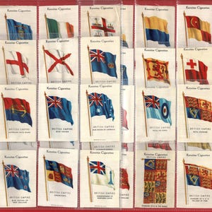 British Empire Silk Flags: 1934 Kensitas Tobacco Cards - Near