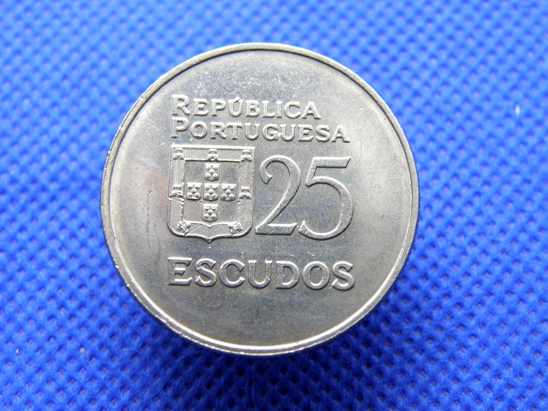 ポルトガル硬貨 - 25エスクード - 1980年 - リバティヘッドデザイン - 銅ニッケル - ユーロ導入前のポルトガル硬貨 (OS01)