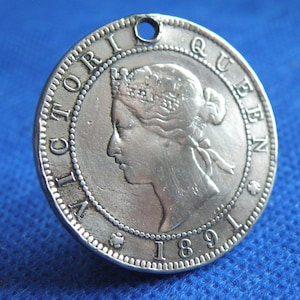 Moneta da un centesimo della Giamaica del 1891 - Regina Vittoria - Pulita e Lucidata - Autentica moneta vittoriana in rame e nichel del Commonwealth giamaicano (OS01)
