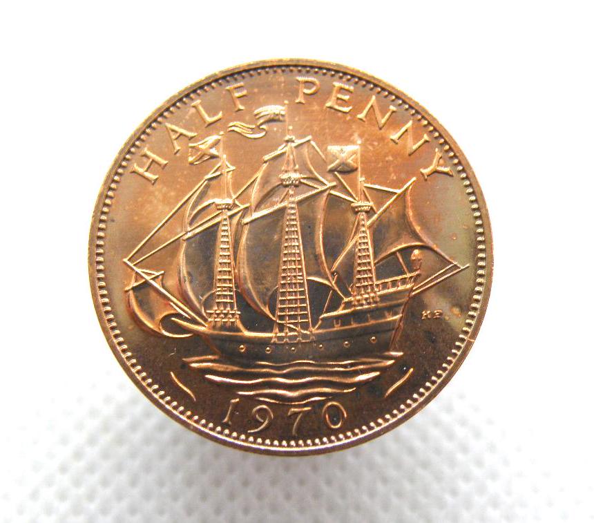 1970 'PROOF' HALFPENNY COIN - Scarce - Queen Elizabeth 2nd