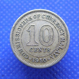 Moneta da 10 centesimi della Malesia del 1950: Re Giorgio VI, Commonwealth britannico