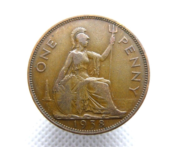 1938 PENNY COIN - King George VI - Bronze - One Penny Coin