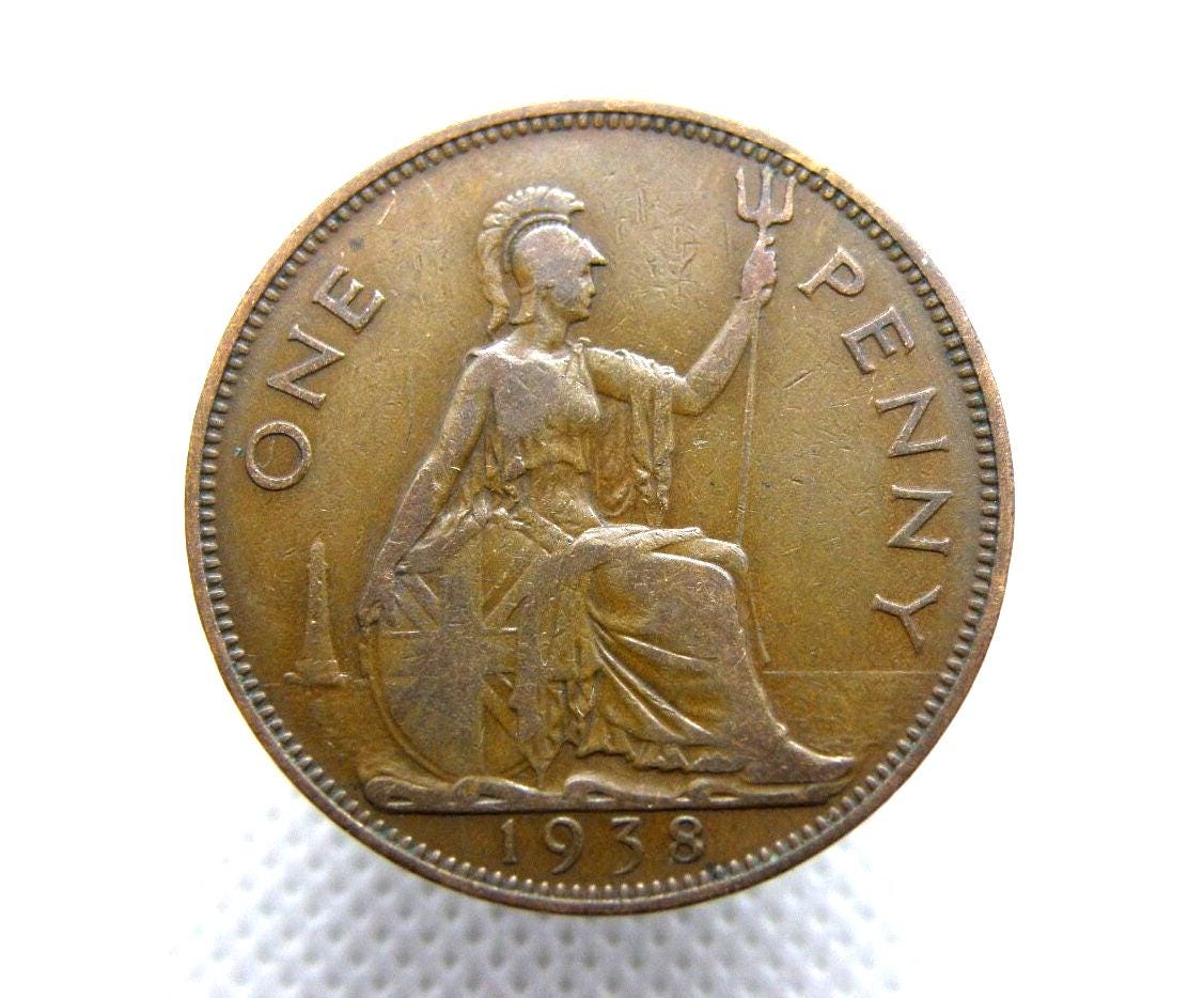 1938 ペニーコイン - ジョージ 6 世 - ブロンズ - 1 ペニーコイン