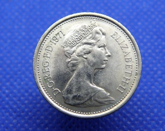 最初の新5ペンス10進法硬貨。 - 1968年、1969年、1970年、1971年