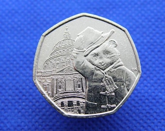 希少な収集価値のある 50 ペンス硬貨 ブリタニア女王エリザベス 2 世