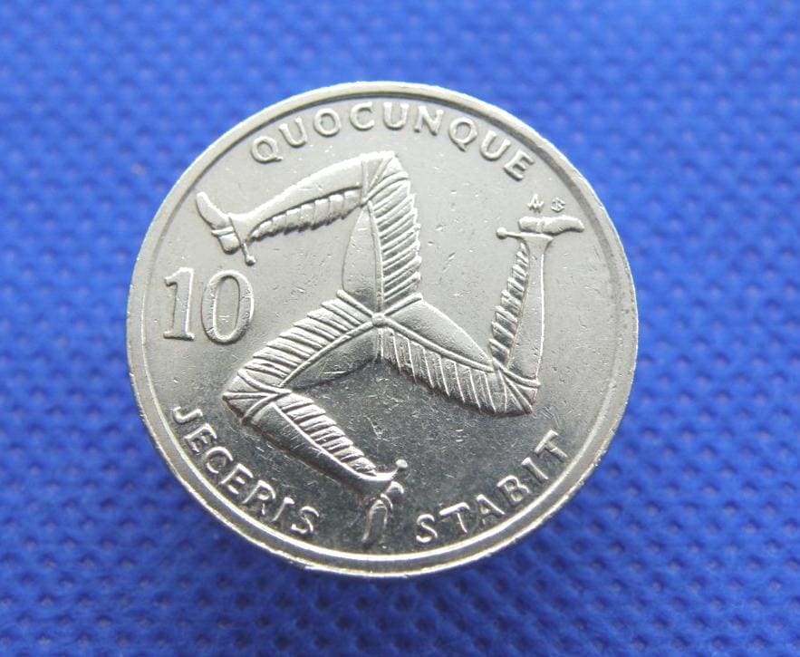 1992 British Isle of Man Ten Pence Coin - Queen Elizabeth II