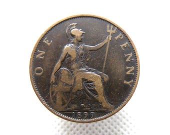 1835年 銅版画21点完品 Scott and Scotland アンティーク 1893 HALFPENNY COIN - Victorian Bronze 1/2 Penny Coin. Queen