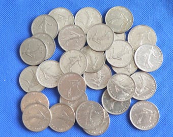 古いフランスの硬貨（フラン）の詰め合わせ - 貨幣学 - コレクション