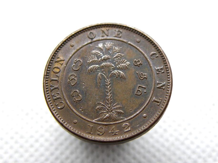 セイロン - 1942年 1セント硬貨 - 国王ジョージ6世 - セイロン