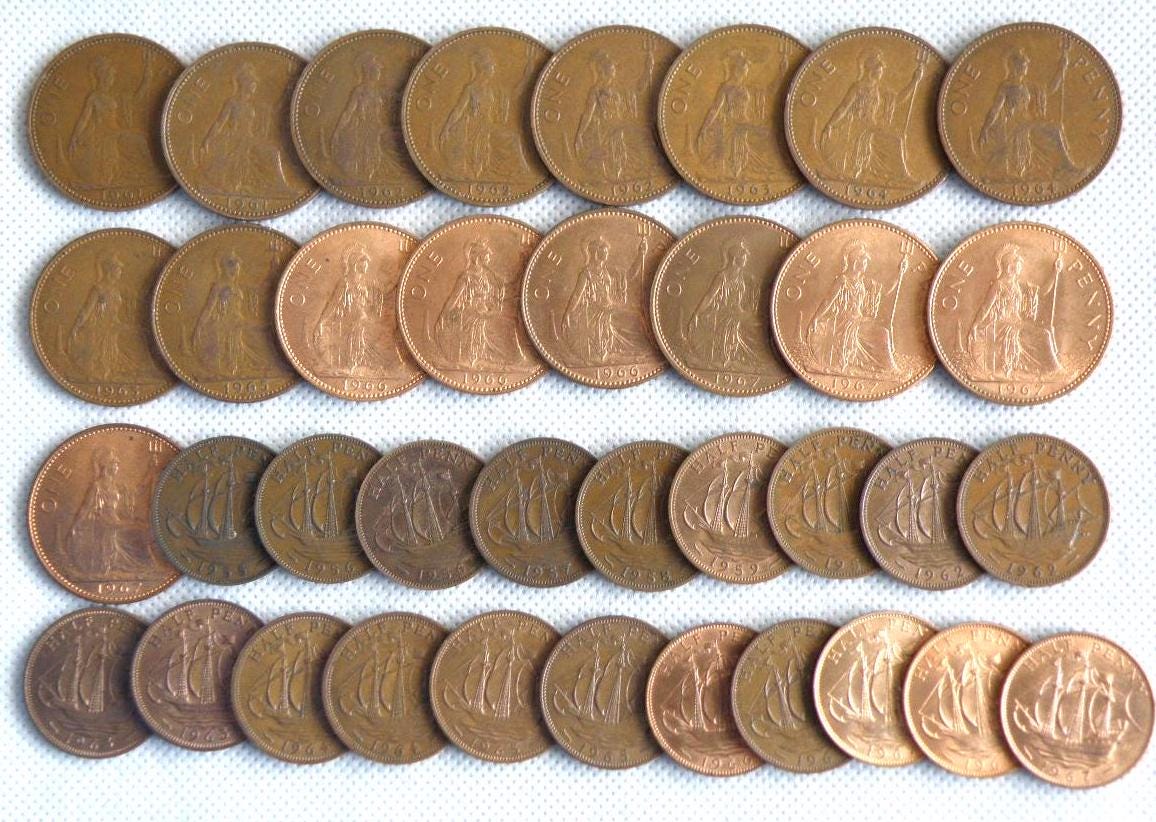 1967 half penny - Etsy 日本