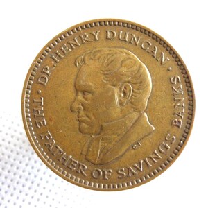 Medaglione della TRUSTEES SAVINGS BANK del 1960 - Il padre della Cassa di Risparmio - Dr. Henry Duncan - Moneta medaglia britannica (OS01)