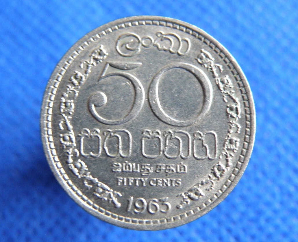 CEYLON / SRI LANKA Coin - 1963 - 50 Cents Coin - Crowned Arms Design - Good  Grade (VL06) - Etsy