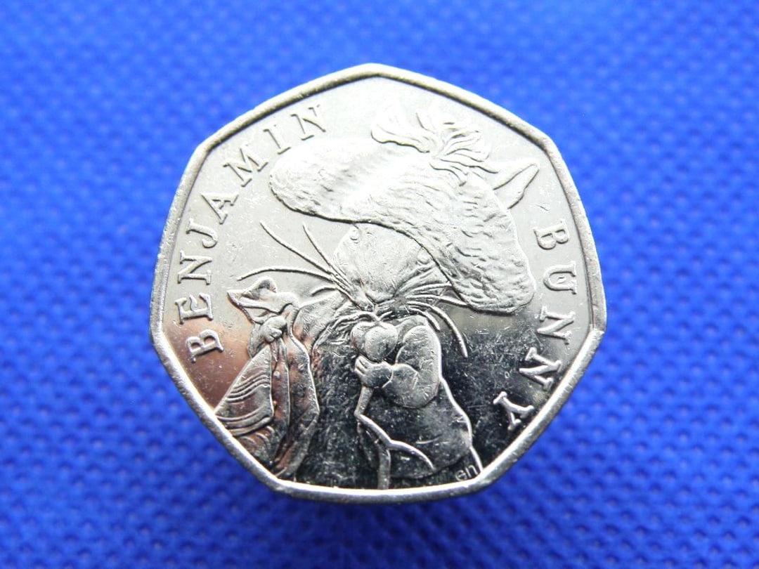 BENJAMIN BUNNY - British Fifty Pence Coin - Beatrix Potter Series
