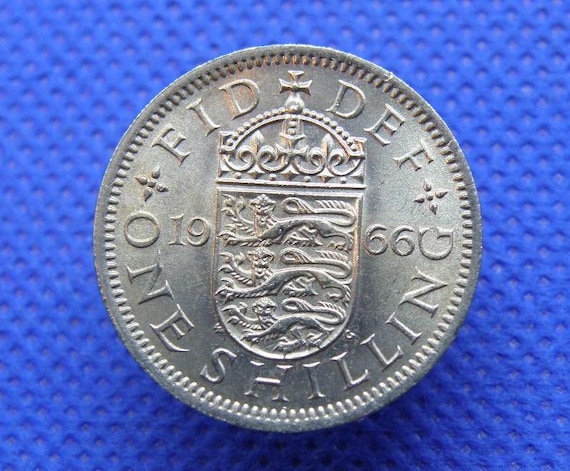 1966年 - 60歳誕生日記念シリング硬貨 - 英国デザイン - エリザベス2世