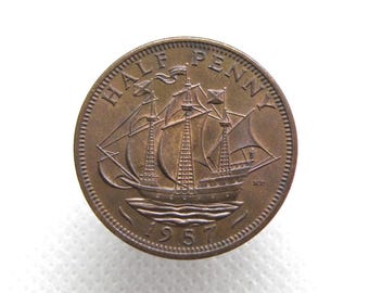 1967年 1ペニー硬貨 イギリス エリザベス2世女王、英国 1セント硬貨