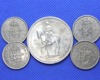 British Coin - 1977 Elizabeth II Coronation Crown, Five Shillings