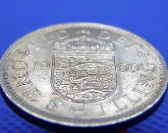 1966年 - 60歳誕生日記念シリング硬貨 - 英国デザイン - エリザベス2世